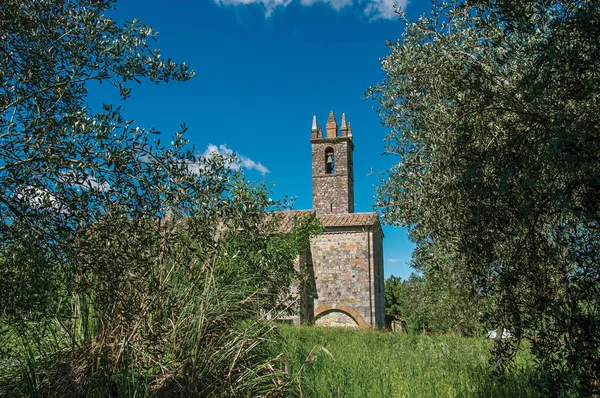 Přehled o kostel a zvonice — Stock fotografie