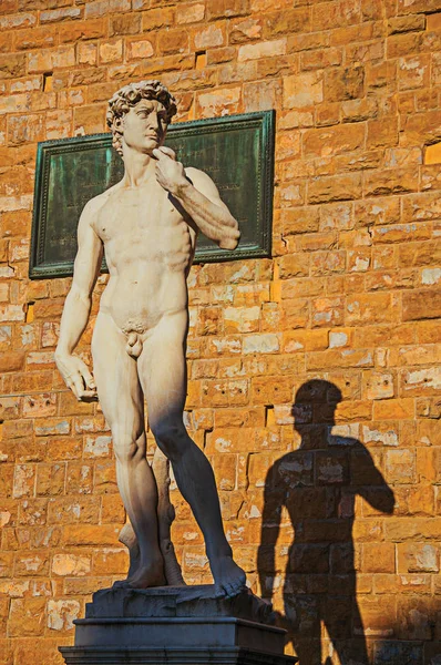Primo piano della statua di Davide davanti a Palazzo Vecchio — Foto Stock