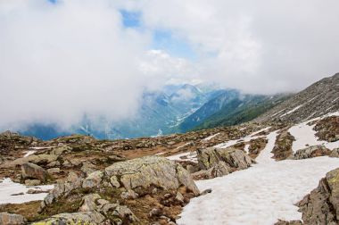 Plan de L'Aiguille, French Alps gelen Chamonix Vadisi'nin görünümü