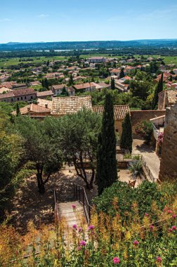 Panoramik Provence Hills Köyü, Chateauneuf-du-Pape üzerinden görüldü