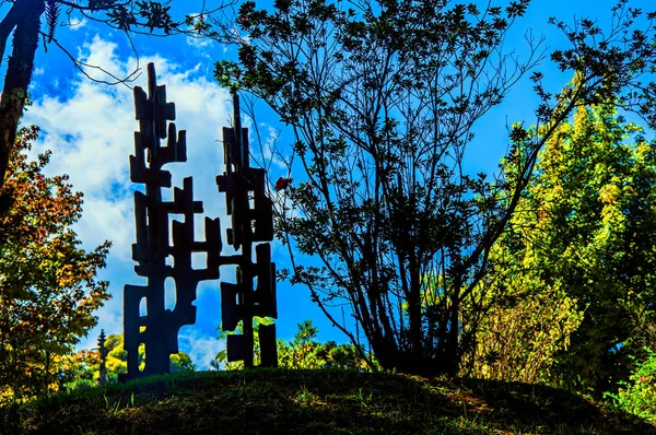 Скульптура в музее под открытым небом Фелиция Лейрнер, недалеко от Кампос-ду-Жордао . — стоковое фото