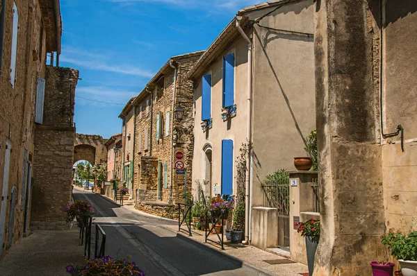 Châteauneuf Pape Francja Lipca 2016 Ulica Widok Kamienia Domy Wiosce — Zdjęcie stockowe