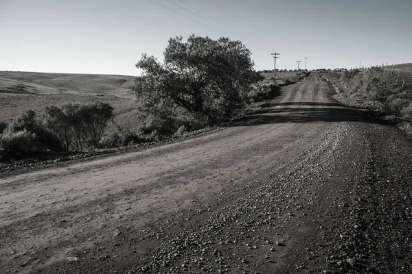 Chemin de terre déserté traversant les basses terres rurales — Photo