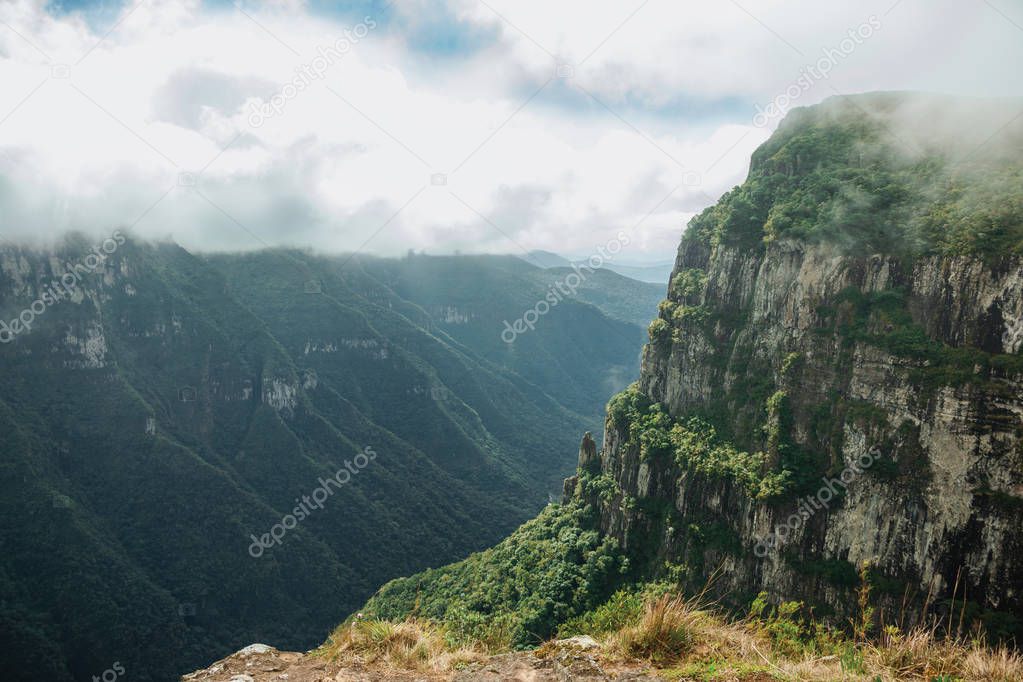 Fortaleza Canyon with rocky cliffs and forest