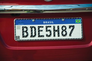 Car license plate used by countries from Mercosur clipart