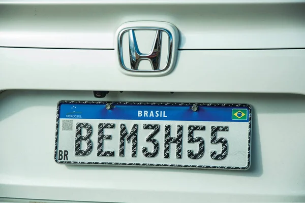 Car license plate used by countries from Mercosur — Stock Photo, Image