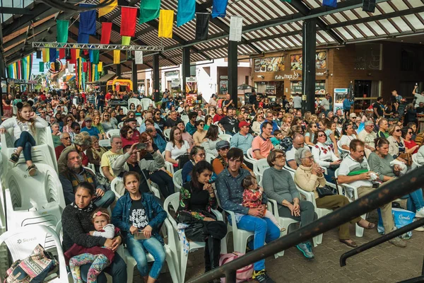 Folk från publiken tittar på showen — Stockfoto