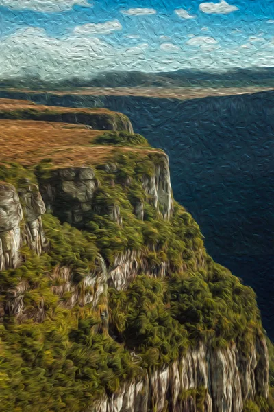 有陡峭悬崖和高原的福塔莱萨峡谷 — 图库照片