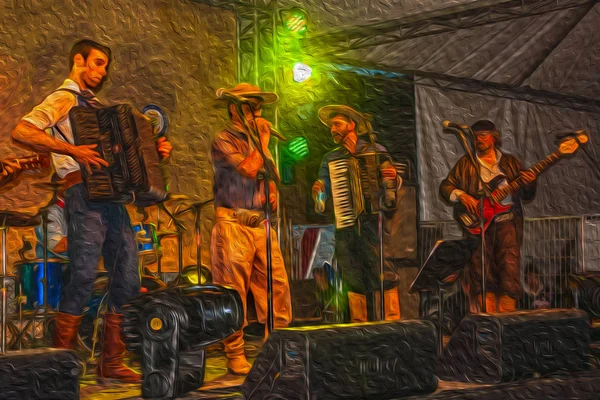 Traditional musicians in a folkloric festival — Stock Photo, Image