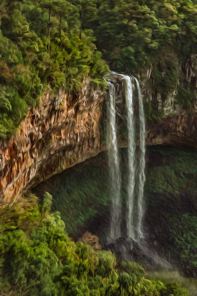 Detalhe da cachoeira Caracol caindo de um penhasco — Fotografia de Stock