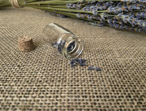 bouttle whith lavanta petal