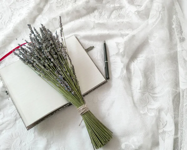 Lavender whith notebook