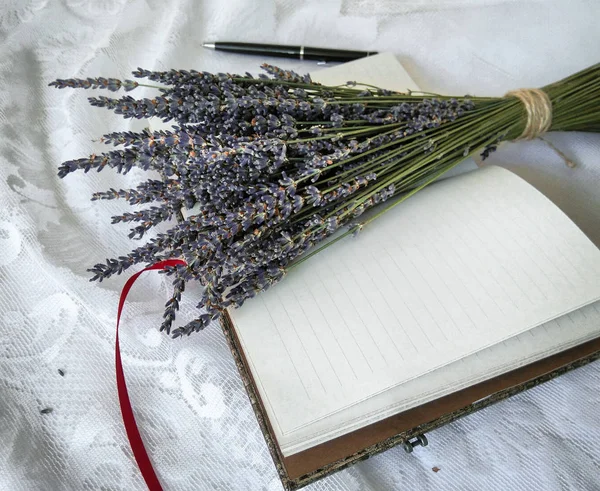Lavender whith notebook
