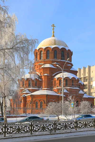 Russische Kathedrale des hl. Alexander Nevsky in Nowosibirsk — Stockfoto