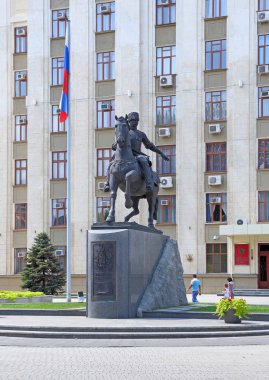 Bir anıt Krasn şehir içinde Kuban Kazaklar yaz gün