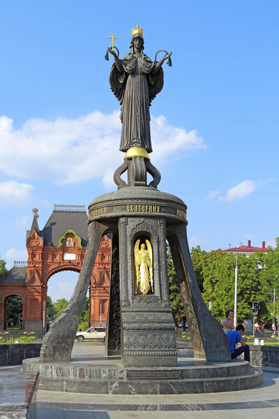 The monument to the Holy Martyr Catherine in the summer in Krasn