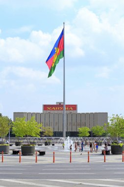 Krasnodar bölgesi bir sıcak yaz gününde bayrağı