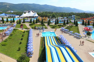 Rusya 'nın Gelendzhik tatil beldesindeki su parkının manzarası
