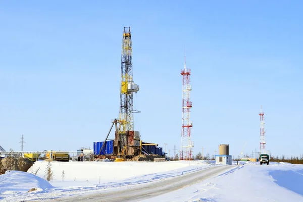 Tyumen Region Russia March 2012 Rosneft Oil Well Drilling Western — Stock Photo, Image