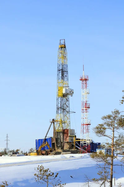 Tyumen Region Russia March 2012 Rosneft Oil Well Drilling Western — Stock Photo, Image