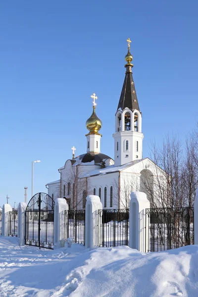 Православна Церква Святого Миколая Місті Губкінський Ямало Ненецькому Автономному Районі — стокове фото