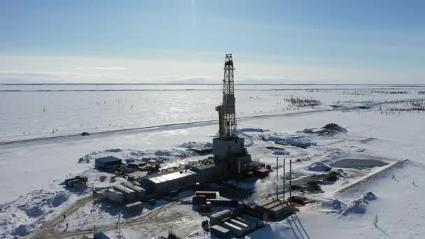 Yamal Rusia Abril 2020 Plataforma Perforación Campo Gas Norte Siberia — Vídeos de Stock