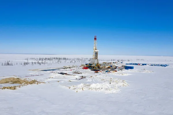 Yamal Russia April 2020 Drilling Rig Gas Field North Western — Stock Photo, Image