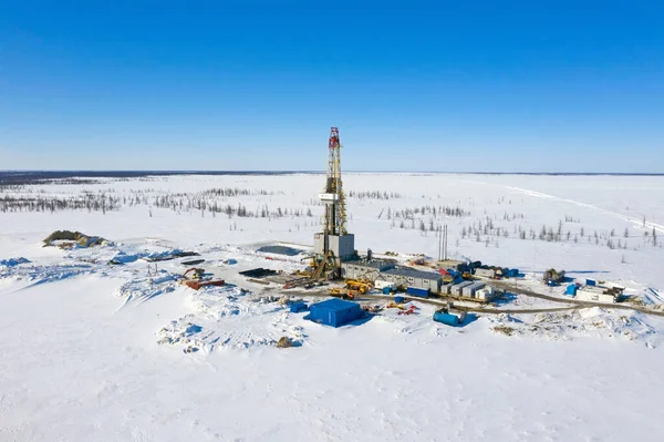 Yamal Russia April 2020 Drilling Rig Gas Field North Western — Stock Photo, Image