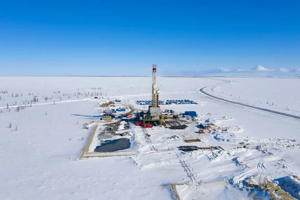 Yamal Russia April 2020 Drilling Rig Gas Field North Western — Stock Photo, Image