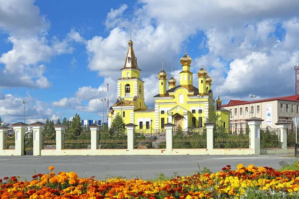 Nikolaikirche Einem Sommertag Der Stadt Nadym Jamalo Nenez Autonomer Bezirk — Stockfoto