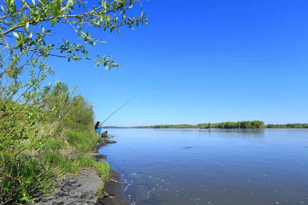 Altai Ryssland Maj 2014 Fiske Vid Sammanflödet Floderna Biya Och — Stockfoto