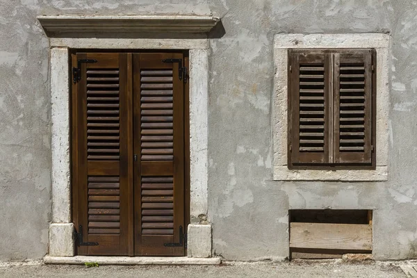 Fachada Uma Antiga Casa Mediterrânica — Fotografia de Stock