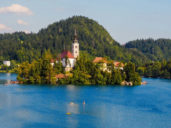 ブレッド湖 - スロベニア - 島の教会 — ストック写真