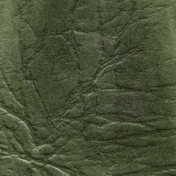 Texture of old crushed green artificial leather — Stock Photo, Image