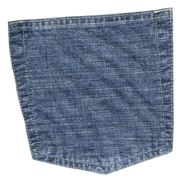 Back pocket of blue jeans trousers — Stock Photo, Image