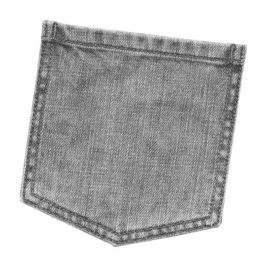 gri kot arka cebimde beyaz izole 