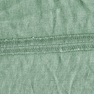 Yeşil denim doku, yanlış yan, arka dikiş