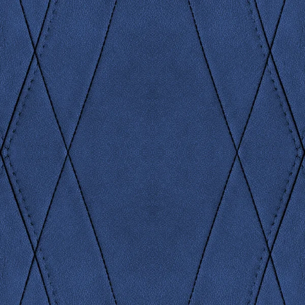 Fundo de couro azul, costuras. Útil para trabalhos de design — Fotografia de Stock