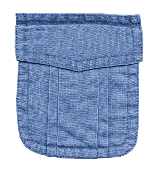 Pocket of blue famale jacket isolated on white — Stock Photo, Image