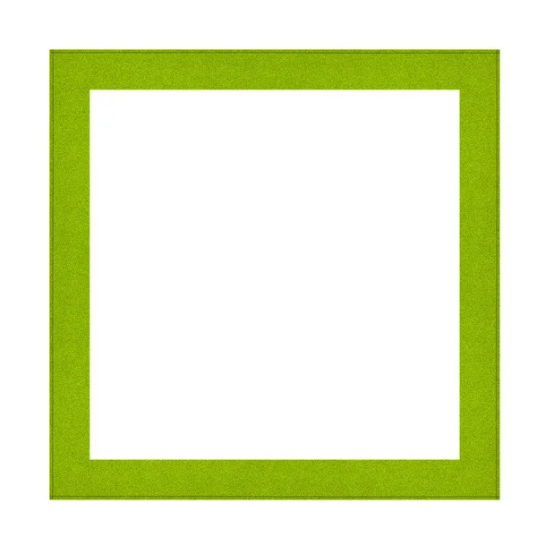 Green square frame on white background — ストック写真