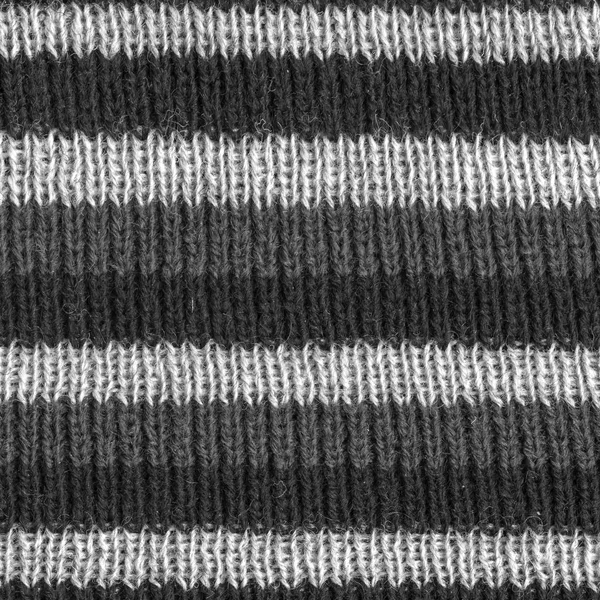 Zwart-wit breien textiel gestreepte achtergrond — Stockfoto