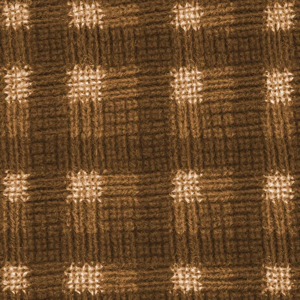 Hnědá, pletení textilie textura — Stock fotografie