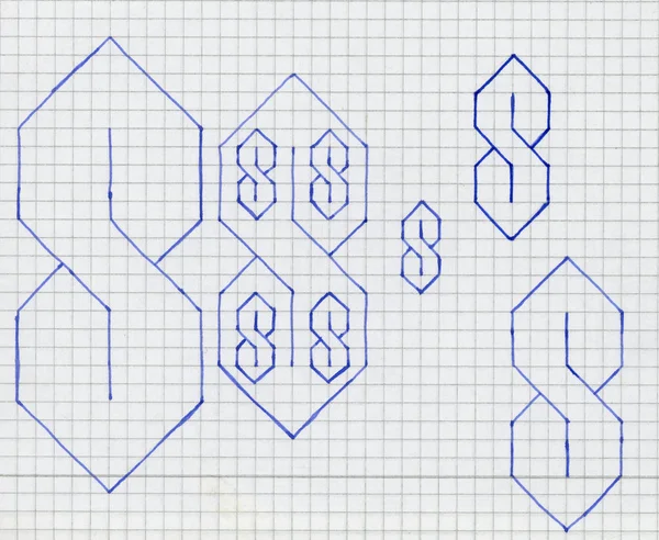 Handmade drawn of some shapes on a sheet of paper — Stock Photo, Image