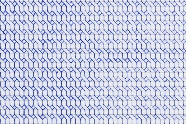 White-blue pattern on a sheet of checkered paper — Stock Photo, Image
