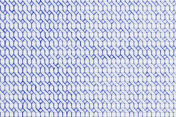 在一张方格纸上的白色蓝色模式 — 图库照片