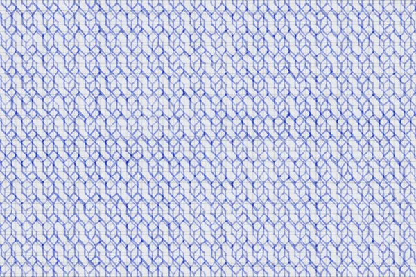 Patrón blanco-azul en una hoja de papel a cuadros —  Fotos de Stock