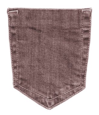 kahverengi erkek kot arka cebimde beyaz arka plan üzerinde