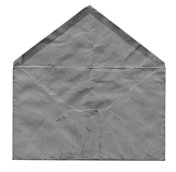 Yaşlı ve buruşuk gri zarf — Stok fotoğraf