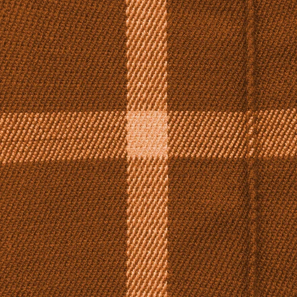 Fragment van geel-bruine geruite stof textuur closeup — Stockfoto