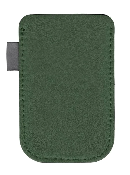 Green leather case for mobile phone — Stock Photo, Image